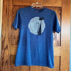 2/$15 - Green 3 Apparel - Heathered Blue T-shirt modern black cat